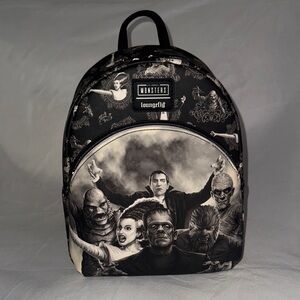 Loungefly Black and Gray Monster Backpack
